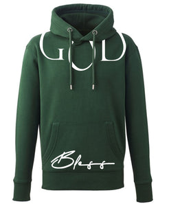 GOD BLESS HOODIE - FOREST GREEN